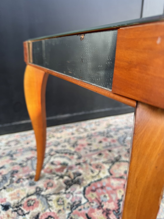 Image 1 of Small wooden coffee table and mirror from the 1950s