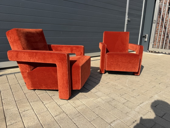 Cassina Utrecht Stuhl Terrakotta, G. Rietveld Neuwertiger Zustand! – Sessel, Textile (photo 5 of 15)