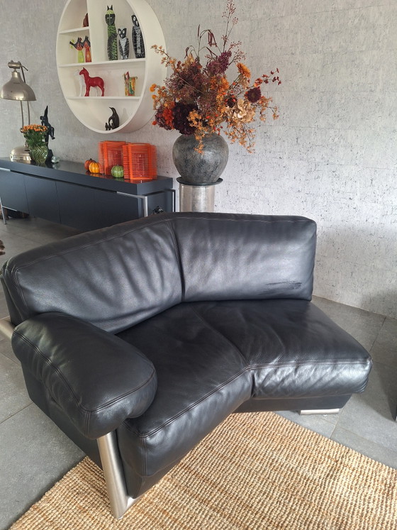 Artaova Black Leather Sofa with Corner and Chaise Longue – Artanova, Modular sofas (photo 3 of 15)