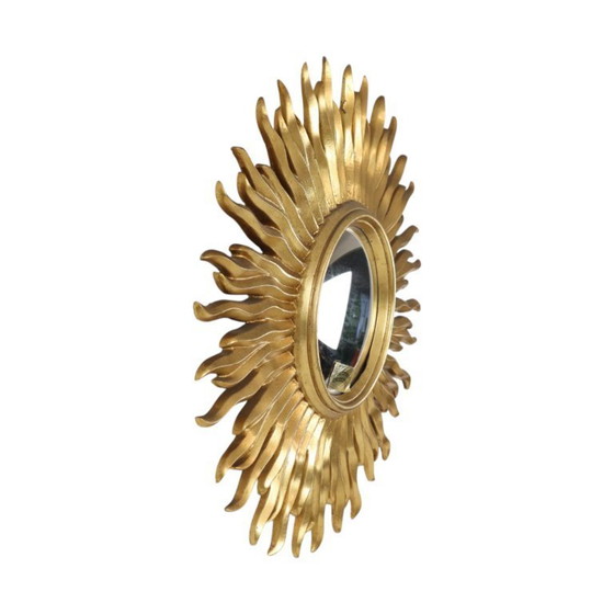 Image 1 of Vintage Bladgoud Vergulde Zonnespiegel Sunburst Convex 52cm