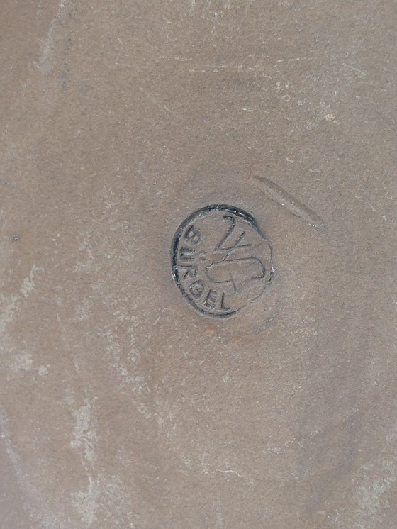 Image 1 of Vintage vaas uit het midden van de 20e eeuw met oxideglazuur van Bürgel Ceramics.