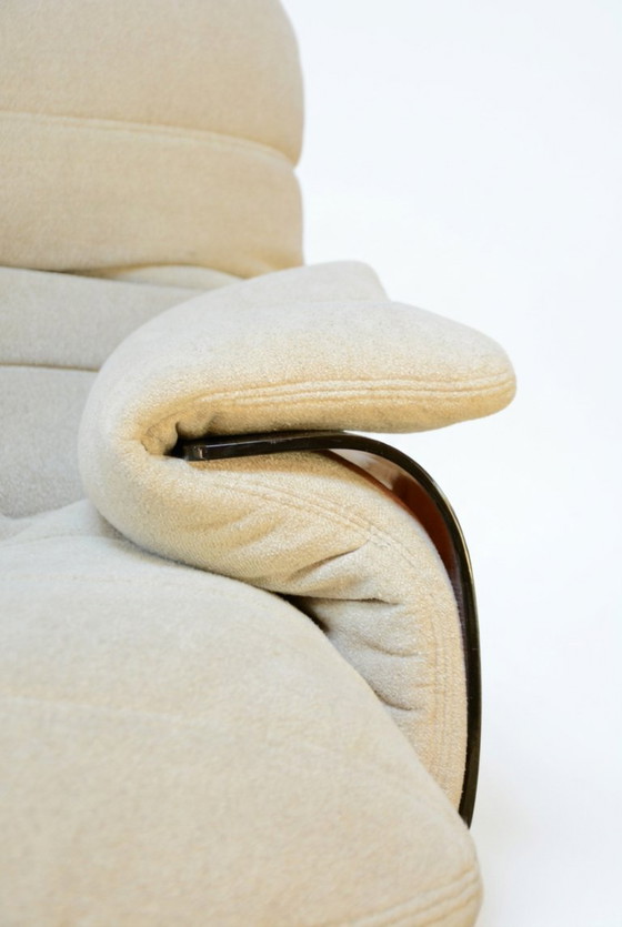 Ligne Roset Marsala 3-zitsbank van Michel Ducaroy — Vintage Frans Design, Licht Beige Bouclé Jaren 70 (photo 3 of 6)