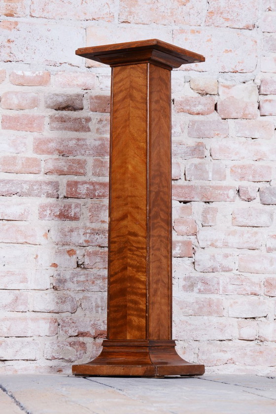 Restored Art Deco Pedestal, Spruce, Oak, Mahogany, Czech, 1920s – Column, Wood (photo 7 of 7)