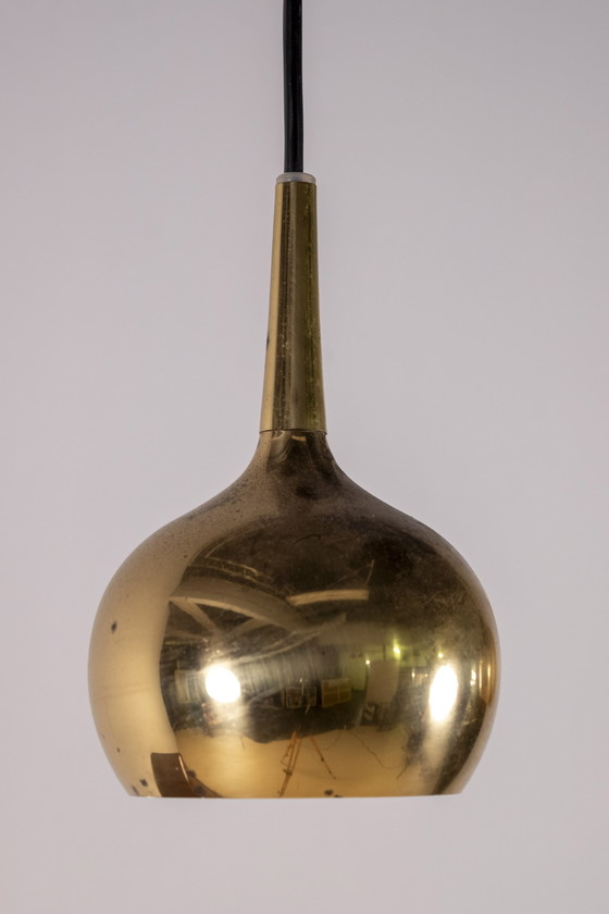Image 1 of 2x Hans Agne Jakobsson Brass Pendant Lamp, 1960s Sweden