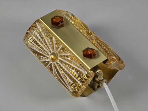 1960s Danish Mid-Century VITRIKA Aladdin Wall Light - Lampe murale scandinave vintage avec verre ambré.