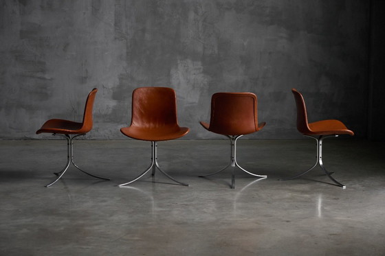 Image 1 of PK9 First Edition Esszimmerstühle von Poul Kjærholm für E. Kold Christensen, Dänemark, 1960er Jahre