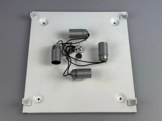 Image 1 of Lampada da soffitto in vetro ghiacciato anni '60-'70 da montare a filo di Kaiser Leuchten Germania