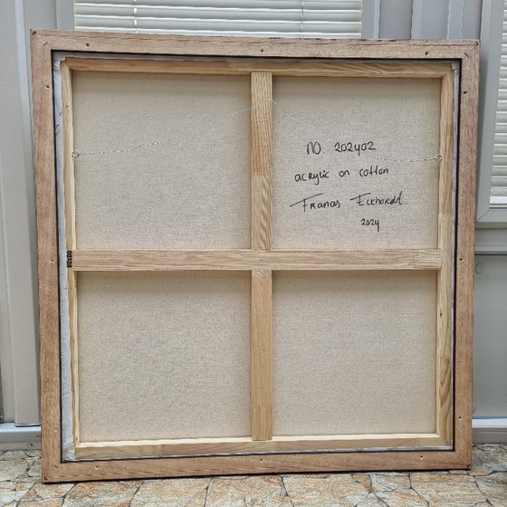 Image 1 of Frances Eckhardt - 80x80 cm abstract colorful painting, hand-painted, framed