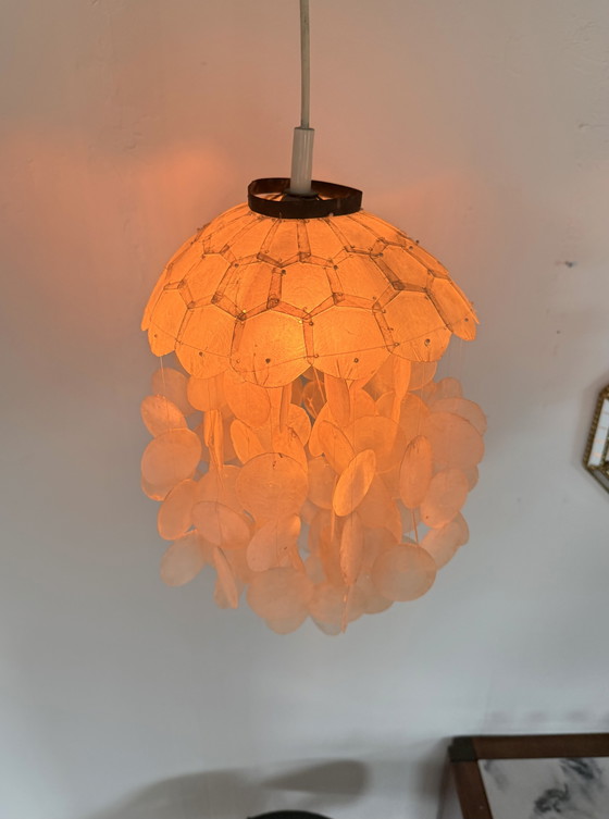 Image 1 of Vintage Capiz shell pendant lamp, Honsel ‘70