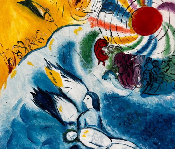 Image 1 of Marc Chagall - La Création de l'Homme - Oil on canvas (rolled)