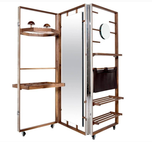 Naihan Li – Rare Valet de Nuit Extensible Séparateur de Pièce en Noyer, Crates Series, Édition Limitée 2014
