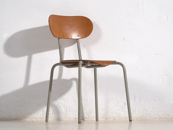 Sedia da scuola stile Mid-Century (c.1950) – Sedie da pranzo, Wood, Metal, Retro (photo 11 of 16)