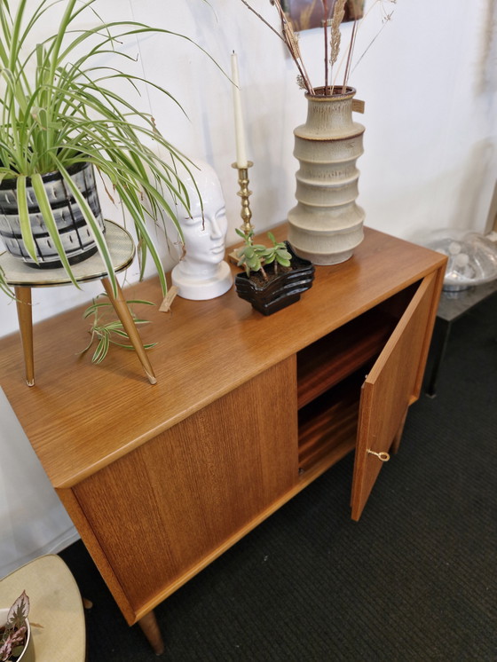 Image 1 of Beautiful Small Vintage Sideboard Teak Veneer 70s