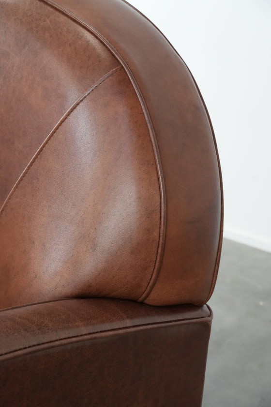 Image 1 of Art-Deco-Design-Sessel aus Rindsleder im englischen Stil