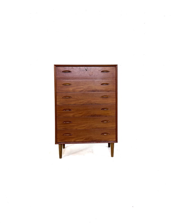 Image 1 of Vintage Danish Teak Chest of Drawers, Kai Kristiansen ‘60