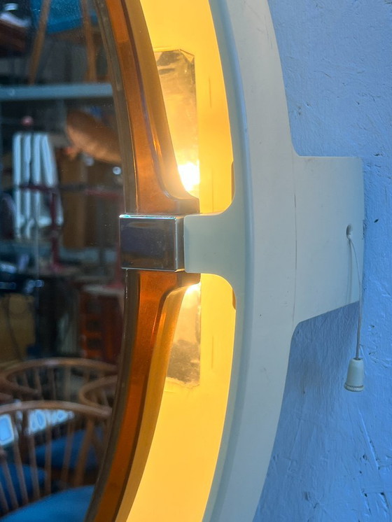 Image 1 of Specchio ovale vintage con illuminazione, Allibert, anni '70