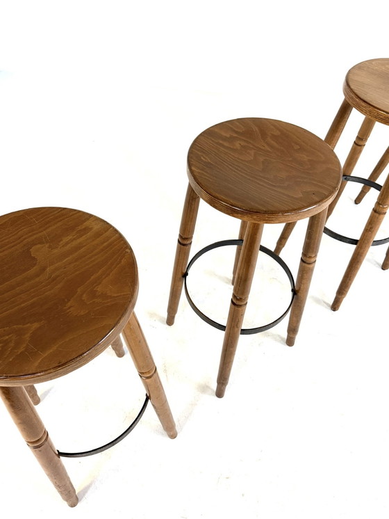 Image 1 of Ensemble de 4 tabourets de bar brutalistes des années 60