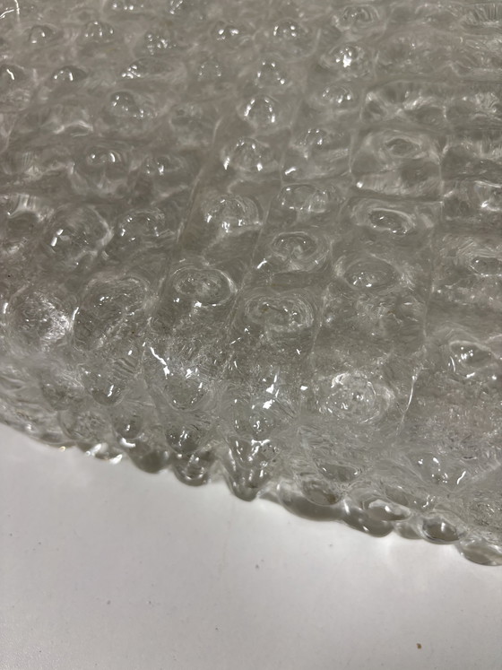 Image 1 of Vintage Hillebrand Ijsglas Plafonnière ijsglas / bubbel textuur (pelle di coccodrillo)