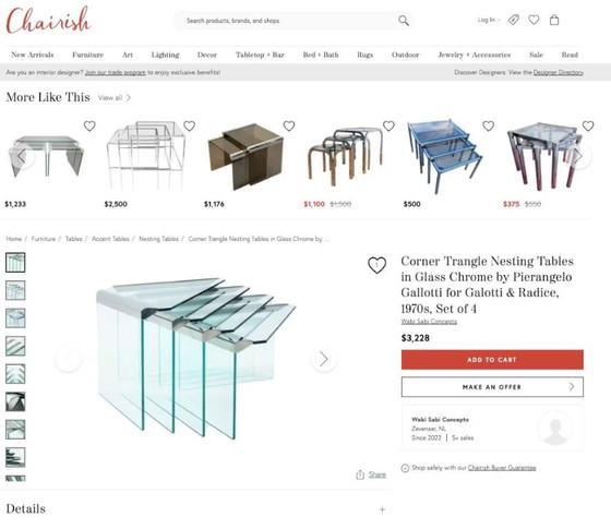 Gallotti & Radice “Nesting” Bijzettafels (Set van 4) – Pierangelo Gallotti (Jaren ’70) – Gallotti&Radice (photo 9 of 10)