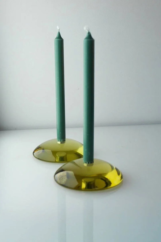 Image 1 of Bougeoirs en verre par Anne Nilsson pour Kosta, années 2000, set de 2
