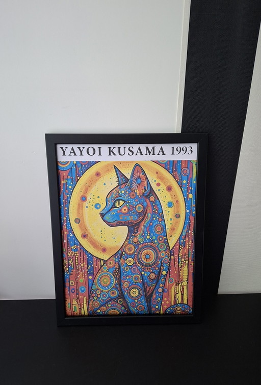 Yayoi Kusama Stampa Originale Incorniciata – giclee prints, Glass, Paper