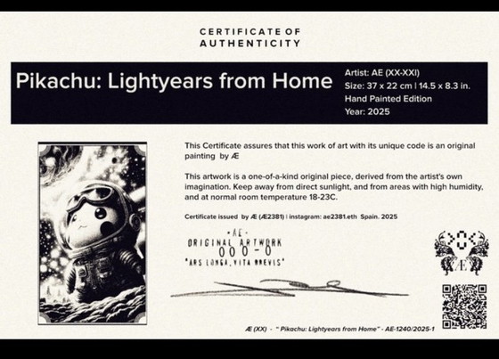 Image 1 of Kunstwerk Pikachu (Pokemon) Lightyears from home