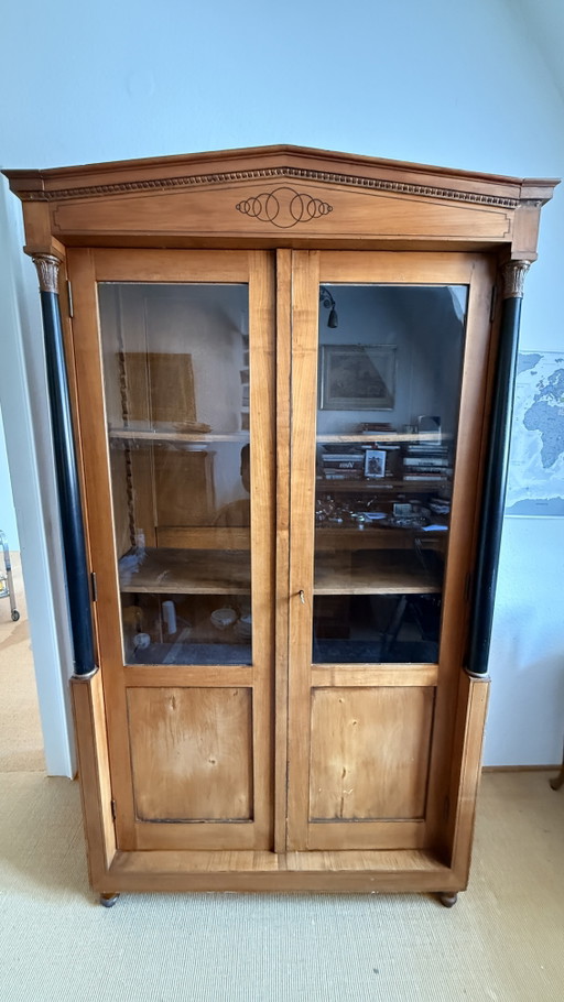 Vetrina/Libreria Biedermeier – Colonne Ebanizzate – XIX Secolo