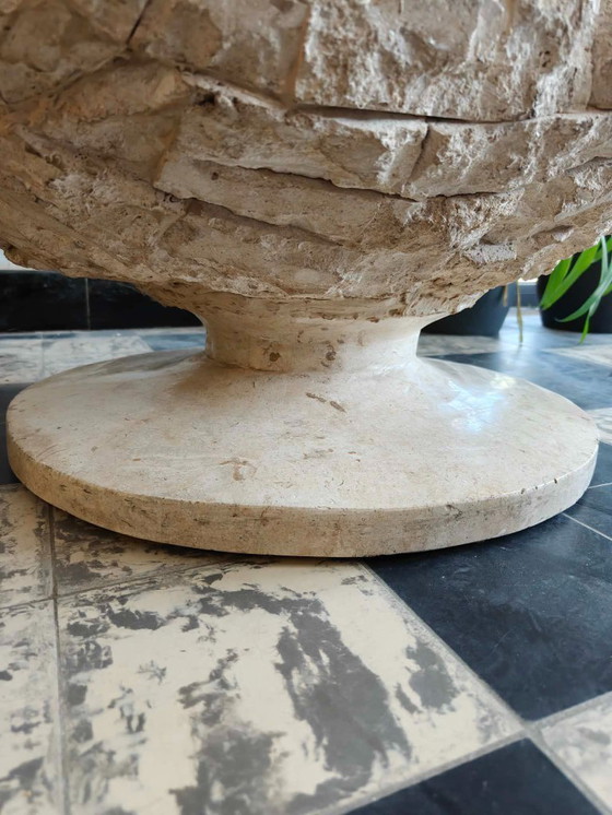 Image 1 of Shell-shaped designer coffee table with glass top