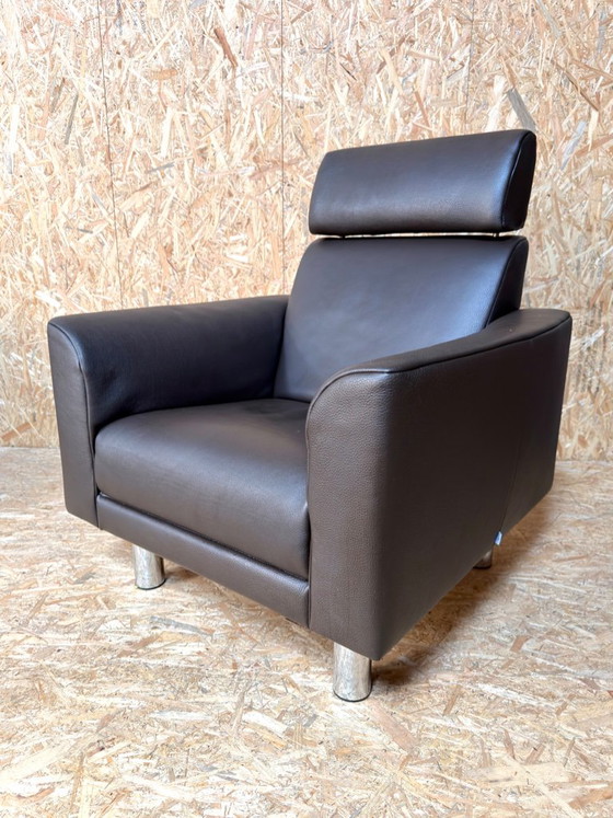 2 Jori-Sessel, bezogen mit braunem Leder – Leather (photo 6 of 17)