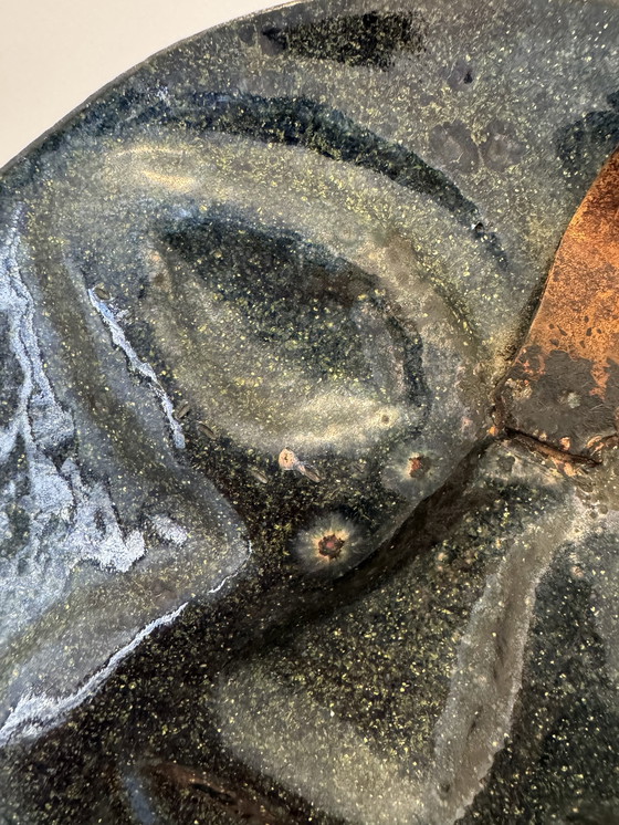 Image 1 of Repoussé and enameled brass sculpture from the 1960s