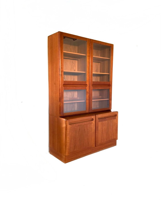 Vitrine vintage illuminée en teck, Dyrlund ‘70, Verre, Bois, Marron (photo 14 sur 15)