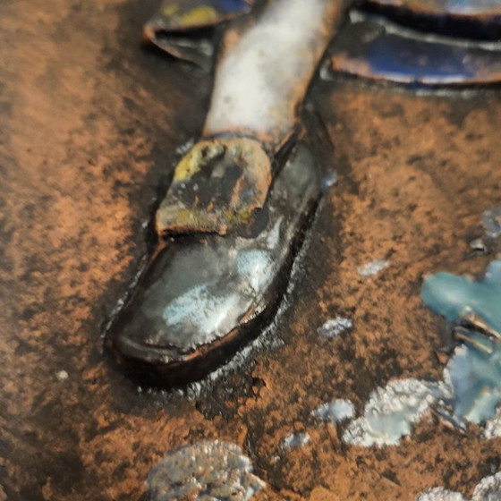 Image 1 of Large Majolika glazed ceramic frame from Karlsruhe, the Bohemian