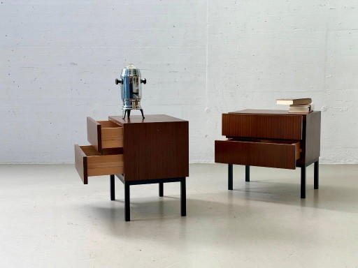 2 MSL Thalia Nachttische - Sapelli, 1970er Jahre, Mid-Century