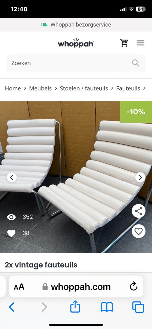 2 pieces vintage designer lounge chairs