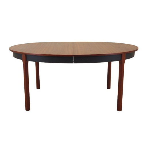 Mahoniehouten ovale tafel, Deens ontwerp, jaren 1970, productie: Denemarken