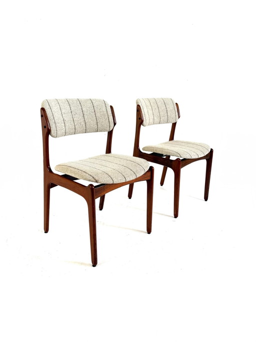 2x vintage eetkamerstoel, Erik Buch ‘70