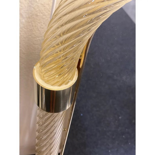 Venetiaanse "Torciglione" Torchon Murano glas messing wandspiegel in Barokke stijl