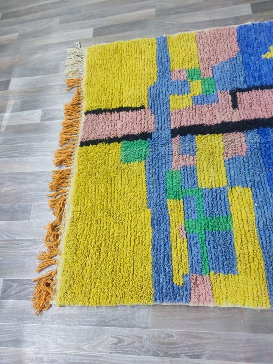 Image 1 of Alfombra tejida a mano de pura lana con coloridos diseños, 150/250 cm.