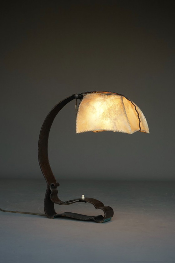 Amsterdam School metal & parchment Desk Lamp. 1920s – Reading Lamp (photo 14 of 20)