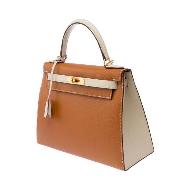 Image 1 of Sac Hermes Kelly 28 en Cuir Doré - 103452