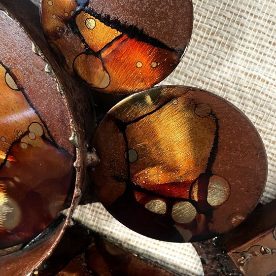 Image 1 of Henrik Horst Jaren 70 Brutalistische Metalen Wandsculptuur