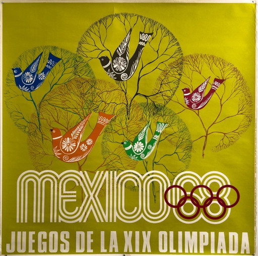 🏅 Mexico 68 - Juegos de la XIX Olimpiada | Original vintage olympics poster | 90 x 90cm | Lance Wyman | Plakat