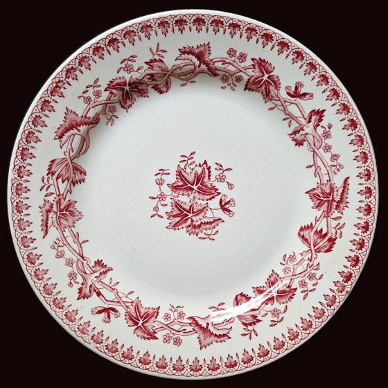 Image 1 of 6 Dinner Plates Geranium Red From Société Céramique