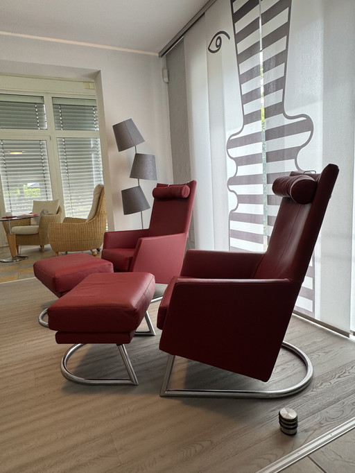 Montis Madonna Fauteuil design rouge cuir
