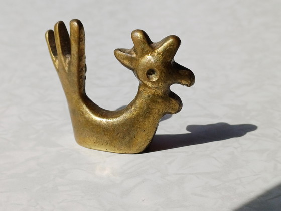 Image 1 of Walter Bosse 1960's vintage Brass/Bronze rooster figurine figure