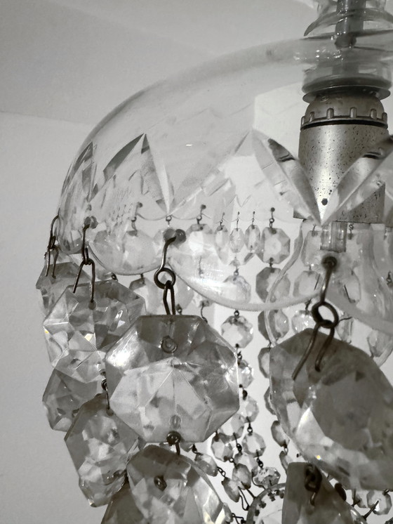Image 1 of 1950s crystal hot air balloon ceiling light