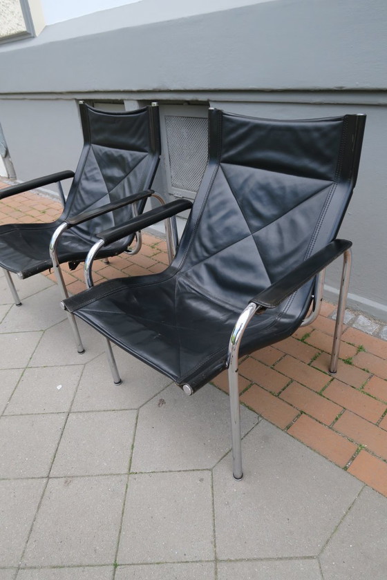 Image 1 of 2 poltrone in pelle di Hans Eichenberger per Strässle anni '80