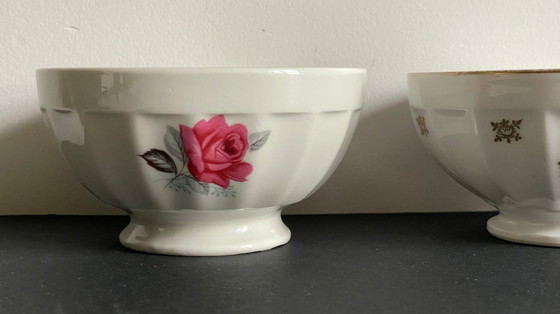 Image 1 of Vintage Pink and Gold Ceramic Bowls