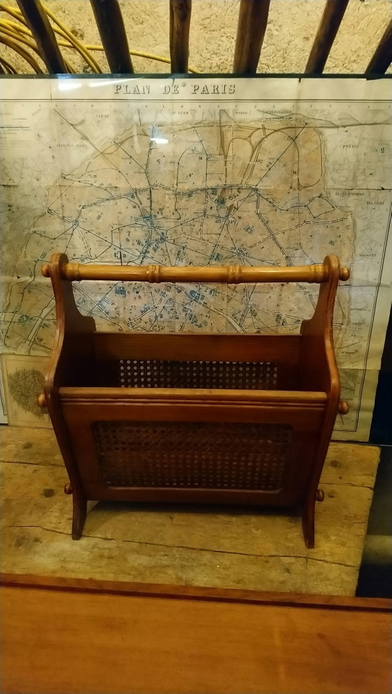 Porte-revues en chêne cannage – Vintage (photo 3 of 12)