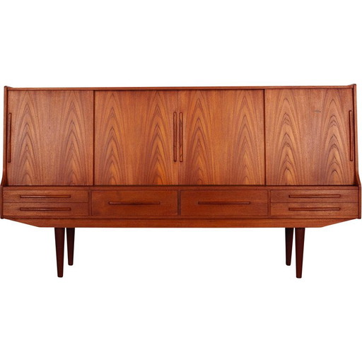 Buffet haut vintage en teck, Danemark années 1960